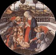 Francesco Botticini Adoration of the Christ Child oil painting